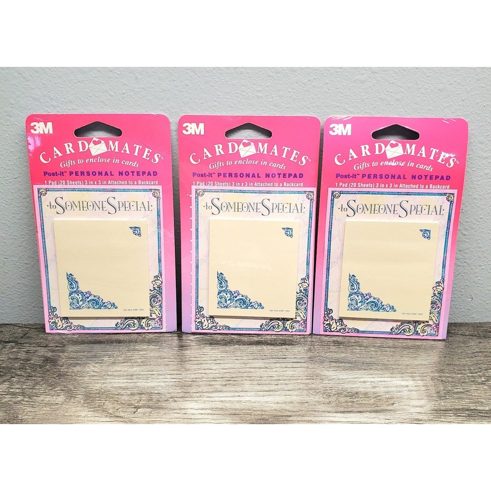 Vtg 1992 Post it 3M Card Mates Personal Notepad To Someone Special Lot Of 3 NOS‎